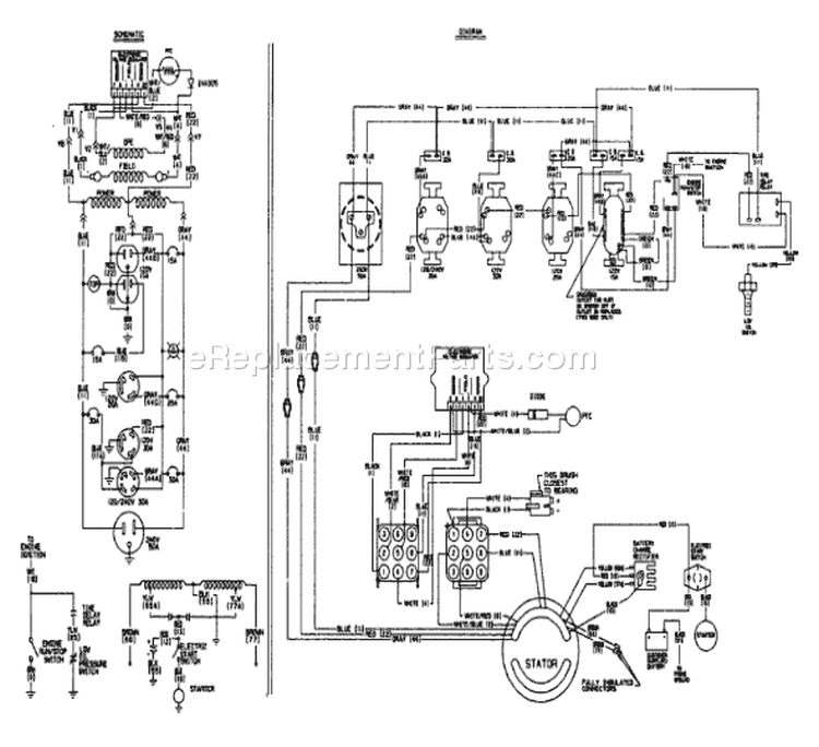 Page H Diagram and Parts List for 9374-2  Briggs and Stratton Generator